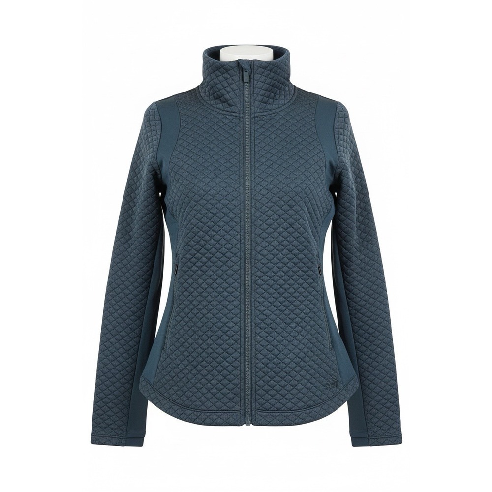 New Balance Women's Quilted Running Jacket Blue Full Zip Athletic Medium
